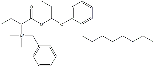 N,N-Dimethyl-N-benzyl-N-[1-[[1-(2-octylphenyloxy)propyl]oxycarbonyl]propyl]aminium Struktur