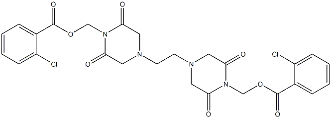 4,4'-Ethylenebis(2,6-dioxopiperazine-1-methanol)bis(2-chlorobenzoate) Struktur