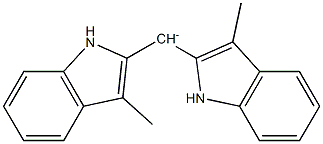 Bis(3-methyl-1H-indol-2-yl)methyl cation Struktur