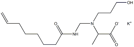 2-[N-(3-Hydroxypropyl)-N-(7-octenoylaminomethyl)amino]propionic acid potassium salt Struktur