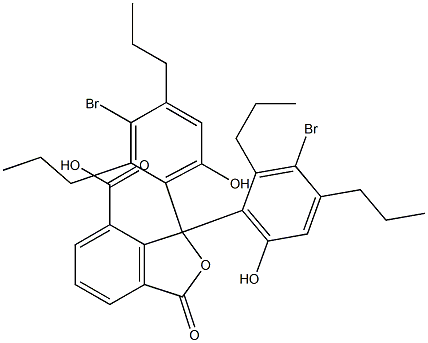 1,1-Bis(3-bromo-6-hydroxy-2,4-dipropylphenyl)-1,3-dihydro-3-oxoisobenzofuran-7-carboxylic acid Struktur