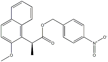 [S,(+)]-2-(2-Methoxy-1-naphtyl)propionic acid 4-nitrophenylmethyl ester Struktur