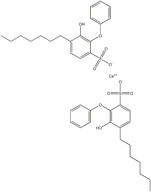 Bis(6-hydroxy-5-heptyl[oxybisbenzene]-2-sulfonic acid)calcium salt Struktur