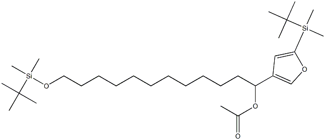 Acetic acid 1-[5-(tert-butyldimethylsilyl)-3-furyl]-12-(tert-butyldimethylsiloxy)dodecyl ester Struktur