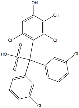 (2,6-Dichloro-3,4-dihydroxyphenyl)bis(3-chlorophenyl)methanesulfonic acid Struktur