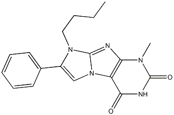 8-Butyl-1-methyl-7-phenyl-1H-imidazo[2,1-f]purine-2,4(3H,8H)-dione Struktur