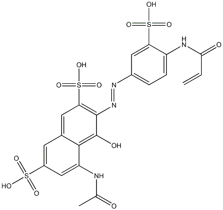 5-(Acetylamino)-4-hydroxy-3-[[4-[(1-oxo-2-propenyl)amino]-3-sulfophenyl]azo]-2,7-naphthalenedisulfonic acid Struktur