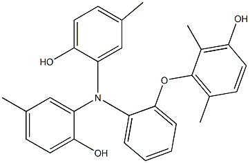 N,N-Bis(2-hydroxy-5-methylphenyl)-2-(3-hydroxy-2,6-dimethylphenoxy)benzenamine Struktur