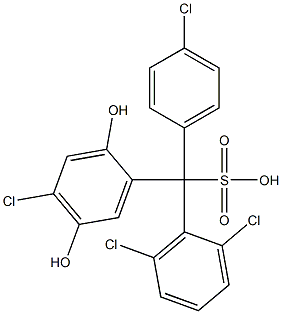 (4-Chlorophenyl)(2,6-dichlorophenyl)(4-chloro-2,5-dihydroxyphenyl)methanesulfonic acid Struktur