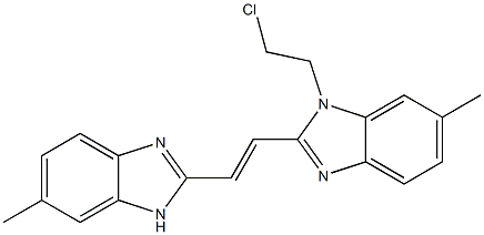 1-(2-Chloroethyl)-6-methyl-2-[(E)-2-(6-methyl-1H-benzimidazol-2-yl)vinyl]-1H-benzimidazole Struktur