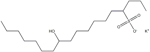 11-Hydroxyoctadecane-4-sulfonic acid potassium salt Struktur