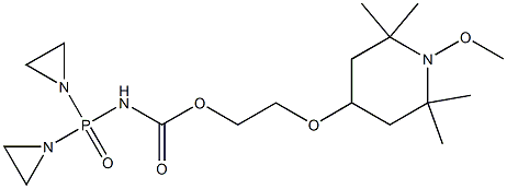 N-[Bis(1-aziridinyl)phosphinyl]carbamic acid 2-[(1-methoxy-2,2,6,6-tetramethyl-4-piperidyl)oxy]ethyl ester Struktur