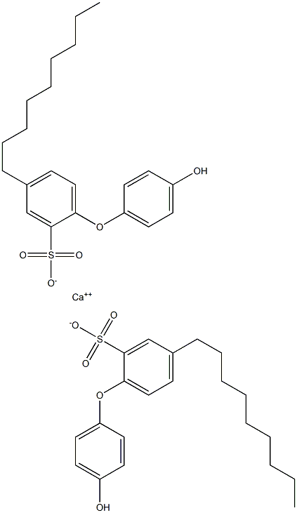 Bis(4'-hydroxy-4-nonyl[oxybisbenzene]-2-sulfonic acid)calcium salt Struktur