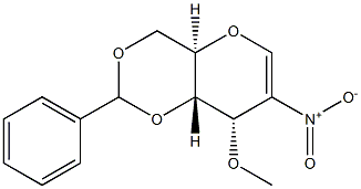 (4aR,8S,8aS)-4,4a,8,8a-Tetrahydro-8-methoxy-7-nitro-2-phenylpyrano[3,2-d]-1,3-dioxin Struktur