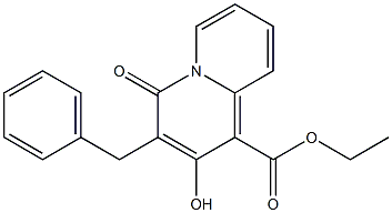 3-Benzyl-2-hydroxy-4-oxo-4H-quinolizine-1-carboxylic acid ethyl ester Struktur