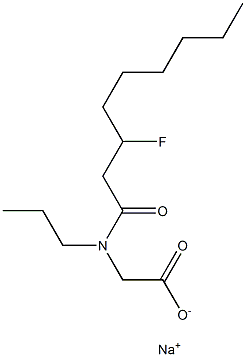 N-(3-Fluorononanoyl)-N-propylglycine sodium salt Struktur