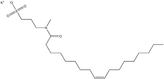 3-[N-[(Z)-9-Octadecenoyl]-N-methylamino]-1-propanesulfonic acid potassium salt Struktur