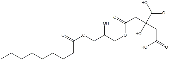 Citric acid dihydrogen 1-(2-hydroxy-3-nonanoyloxypropyl) ester Struktur