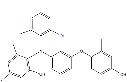 N,N-Bis(6-hydroxy-2,4-dimethylphenyl)-3-(4-hydroxy-2-methylphenoxy)benzenamine Struktur