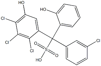 (3-Chlorophenyl)(2,3,4-trichloro-5-hydroxyphenyl)(2-hydroxyphenyl)methanesulfonic acid Struktur