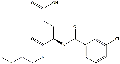 (R)-4-(3-Chlorobenzoylamino)-5-oxo-5-butylaminovaleric acid Struktur