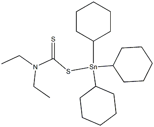 Diethyldithiocarbamic acid tricyclohexylstannyl ester Struktur