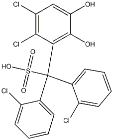 (2,3-Dichloro-5,6-dihydroxyphenyl)bis(2-chlorophenyl)methanesulfonic acid Struktur