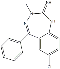 7-Chloro-5-phenyl-3-methyl-1H-1,3,4-benzotriazepin-2(3H)-imine Struktur