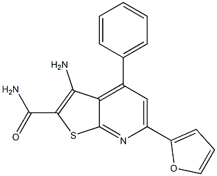 3-Amino-4-phenyl-6-(2-furanyl)thieno[2,3-b]pyridine-2-carboxamide Struktur