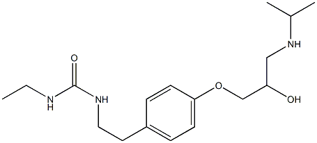 1-Ethyl-3-[4-[2-hydroxy-3-[isopropylamino]propoxy]phenethyl]urea Struktur