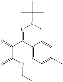 3-[2-(tert-Butyl)-2-methylhydrazono]-3-(4-methylphenyl)pyruvic acid ethyl ester Struktur