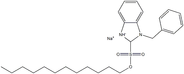 1-Benzyl-2,3-dihydro-2-dodecyl-1H-benzimidazole-2-sulfonic acid sodium salt Struktur