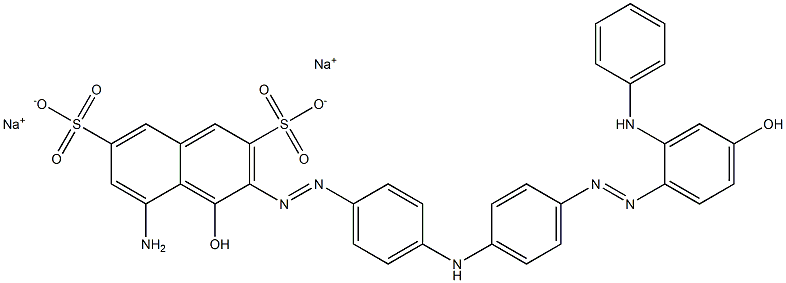 5-Amino-4-hydroxy-3-[[4-[[4-[[4-hydroxy-2-(phenylamino)phenyl]azo]phenyl]amino]phenyl]azo]naphthalene-2,7-disulfonic acid disodium salt Struktur