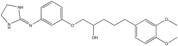 1-[3-[(Imidazolidin-2-ylidene)amino]phenoxy]-3-[2-(3,4-dimethoxyphenyl)ethyl]-2-propanol Struktur