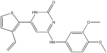 6-(3-Ethenyl-2-thienyl)-4-(3,4-dimethoxyphenylamino)pyrimidin-2(1H)-one Struktur