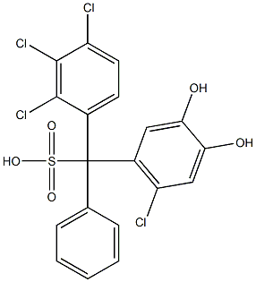 (6-Chloro-3,4-dihydroxyphenyl)(2,3,4-trichlorophenyl)phenylmethanesulfonic acid Struktur