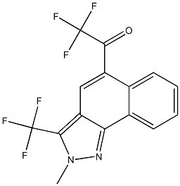 2-Methyl-5-(trifluoroacetyl)-3-(trifluoromethyl)-2H-benz[g]indazole Struktur