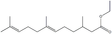 3,7,11-Trimethyl-6,10-dodecadienoic acid ethyl ester Struktur