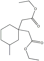 3-Methyl-1,1-cyclohexanediacetic acid diethyl ester Struktur