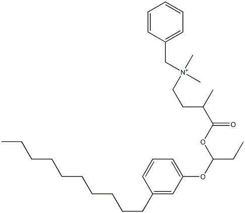 N,N-Dimethyl-N-benzyl-N-[3-[[1-(3-decylphenyloxy)propyl]oxycarbonyl]butyl]aminium Struktur