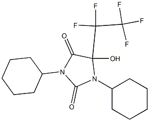 5-Hydroxy-5-(pentafluoroethyl)-1,3-dicyclohexyl-1H-imidazole-2,4(3H,5H)-dione Struktur