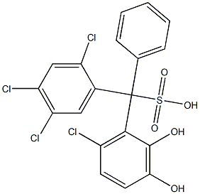 (6-Chloro-2,3-dihydroxyphenyl)(2,4,5-trichlorophenyl)phenylmethanesulfonic acid Struktur