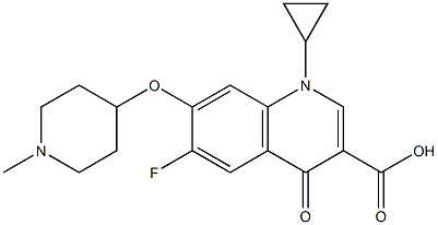 7-[(1-Methyl-4-piperidinyl)oxy]-1-cyclopropyl-6-fluoro-1,4-dihydro-4-oxoquinoline-3-carboxylic acid Struktur