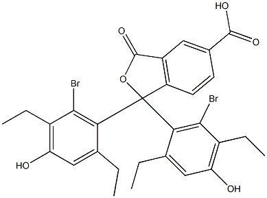 1,1-Bis(6-bromo-2,5-diethyl-4-hydroxyphenyl)-1,3-dihydro-3-oxoisobenzofuran-5-carboxylic acid Struktur