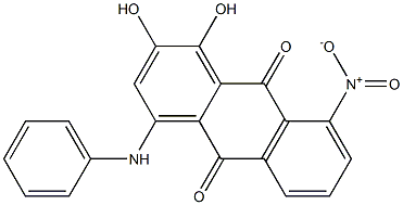 1-Anilino-3,4-dihydroxy-5-nitroanthraquinone Struktur