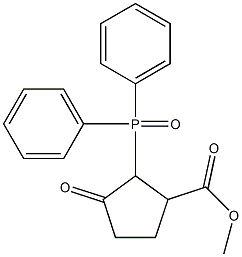 3-Oxo-2-(diphenylphosphinyl)cyclopentanecarboxylic acid methyl ester Struktur