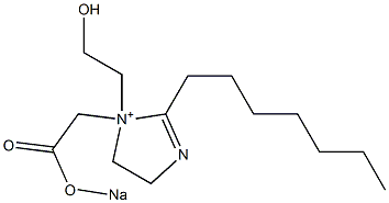 2-Heptyl-4,5-dihydro-1-(2-hydroxyethyl)-1-[[(sodiooxy)carbonyl]methyl]-1H-imidazol-1-ium Struktur