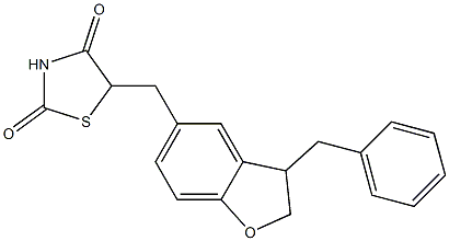 5-[3-Benzyl-2,3-dihydrobenzofuran-5-ylmethyl]thiazolidine-2,4-dione Struktur