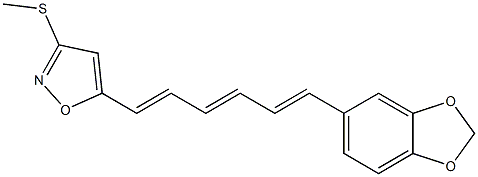 5-[(1E,3E,5E)-6-[3,4-Methylenedioxyphenyl]-1,3,5-hexatrienyl]-3-(methylthio)isoxazole Struktur