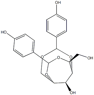 1-O,4-O:2-O,5-O-Bis(4-hydroxybenzylidene)-L-glucitol Struktur